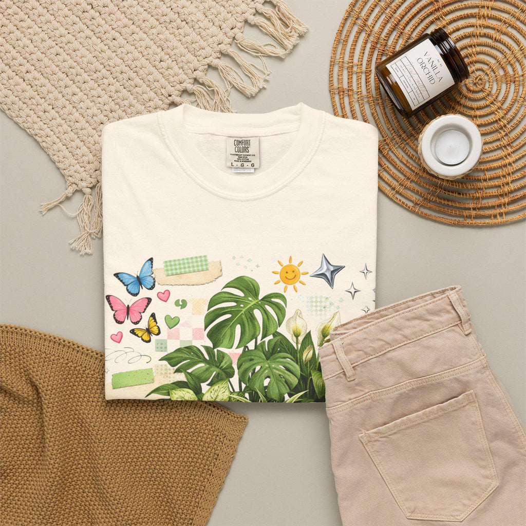 Plant Girl Era T-Shirt | Potted Plants, Monstera, Watering Can, Butterfly Design