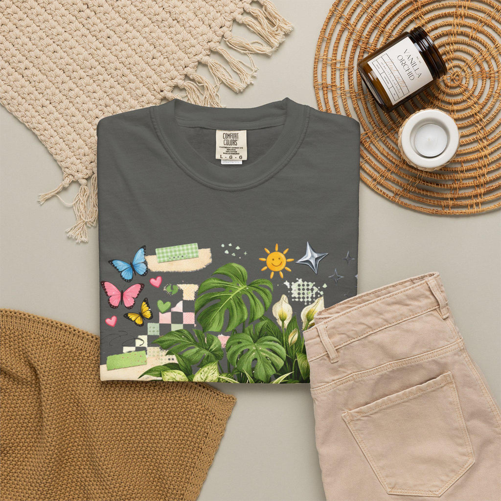 Plant Girl Era T-Shirt | Potted Plants, Monstera, Watering Can, Butterfly Design