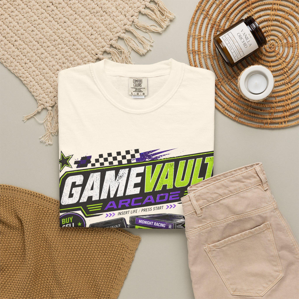 Game Vault Arcade Shirt, Y2K Retro Gaming Tee, Vintage Wash Streetwear Graphic