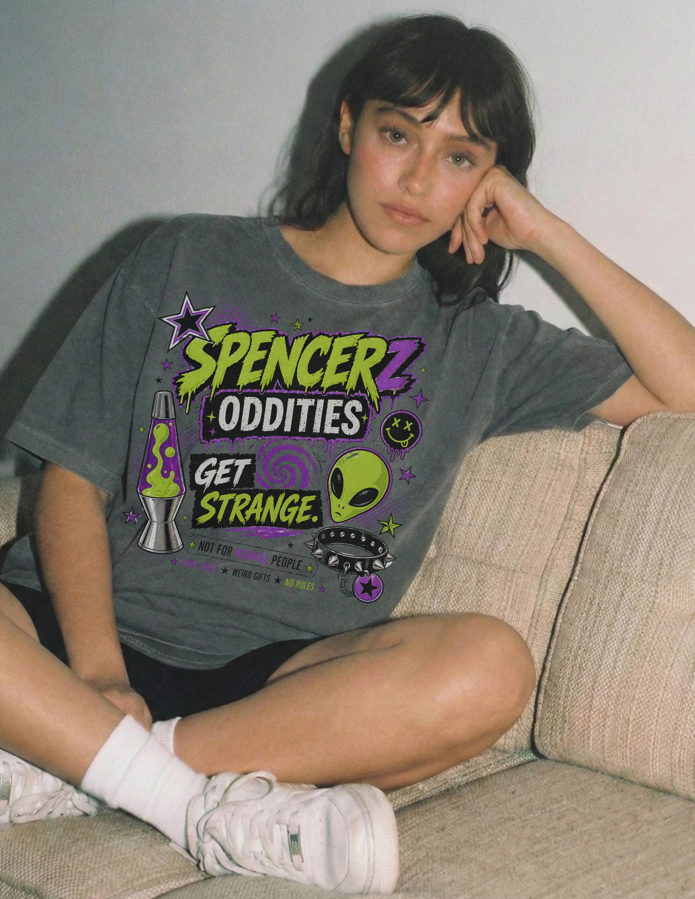 Spencerz Oddities Shirt, Y2K Alt Graphic Tee, Weirdcore Aesthetic Shirt, Mall Goth Shirt, Retro Alien Tee, 2000s Nostalgia Shirt