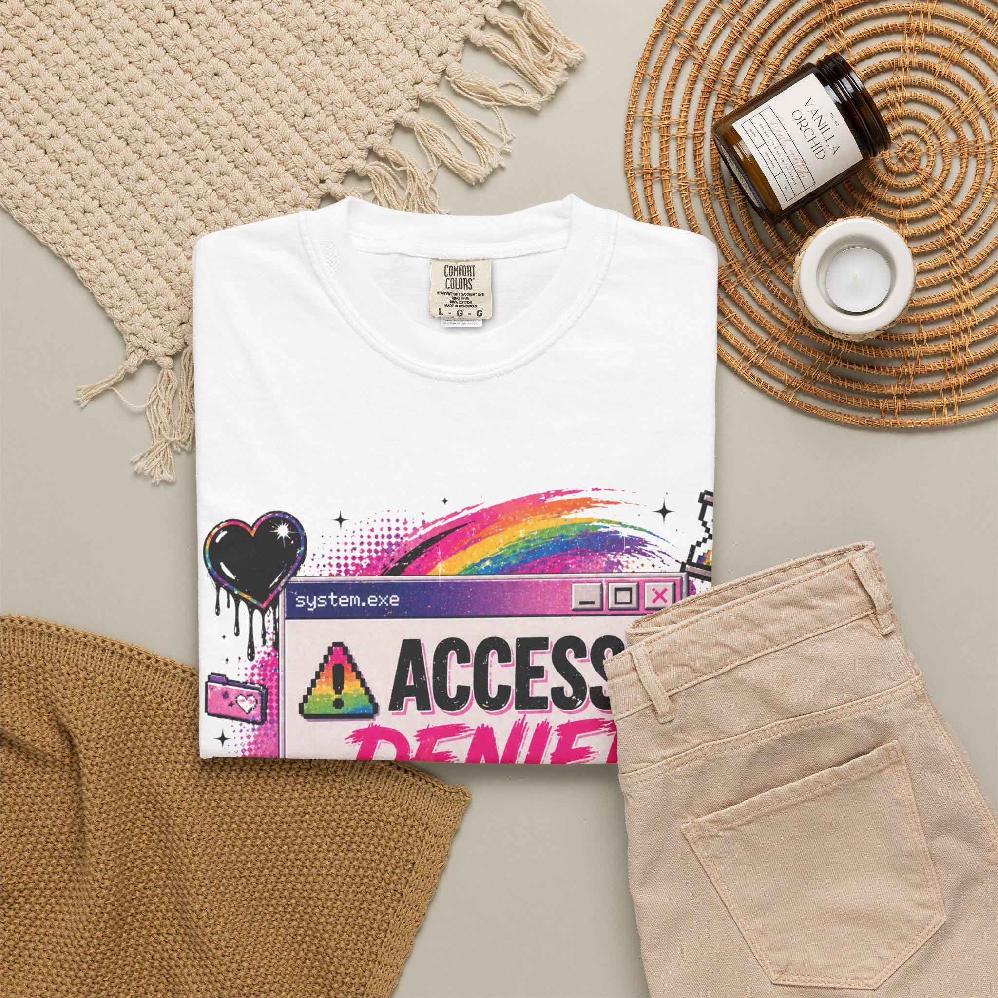 Access Denied Shirt, Y2K Graphic Tee, Retro Computer Aesthetic Shirt, Sassy Quote Tee, 2000s Internet Style Top, Trendy Statement Tee