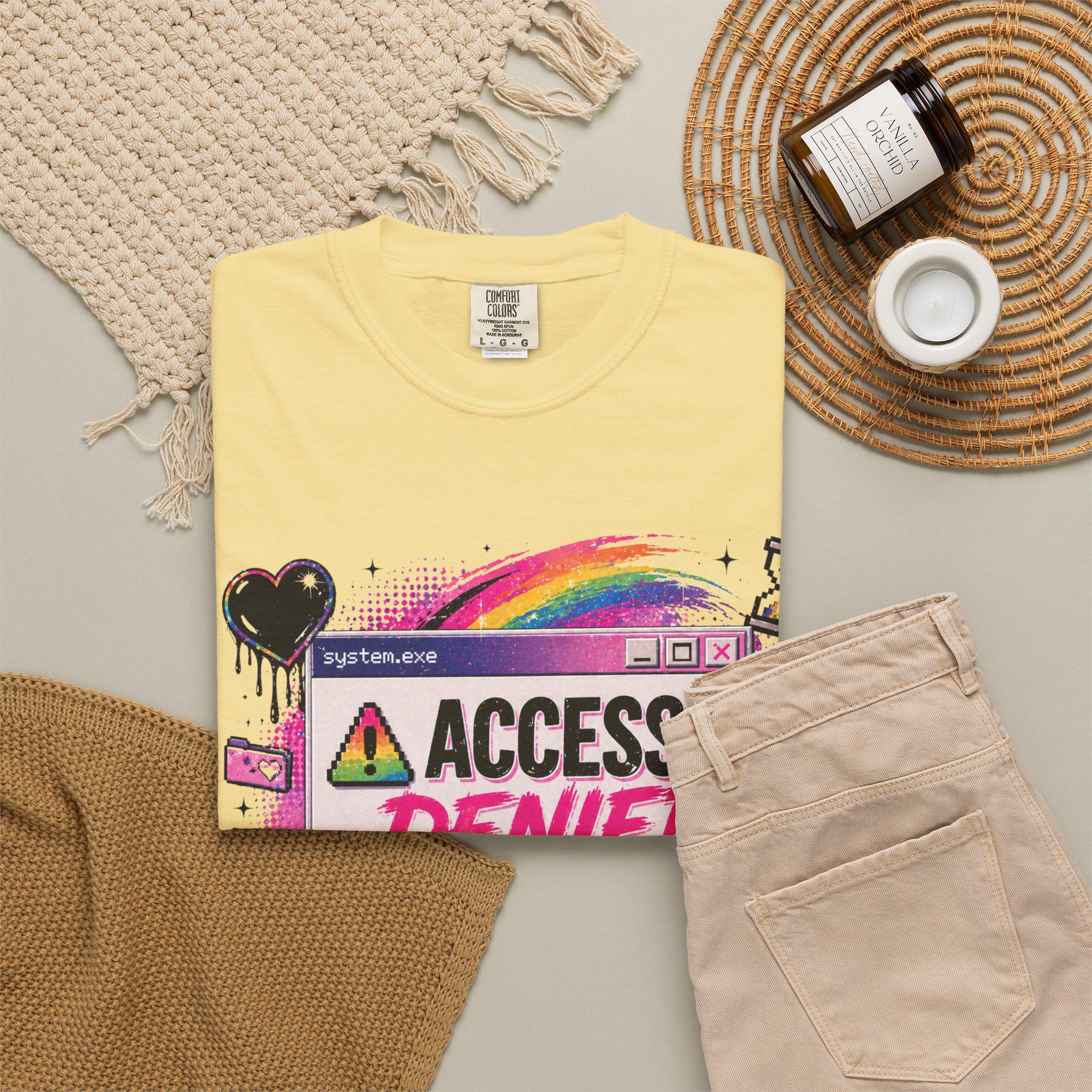 Access Denied Shirt, Y2K Graphic Tee, Retro Computer Aesthetic Shirt, Sassy Quote Tee, 2000s Internet Style Top, Trendy Statement Tee