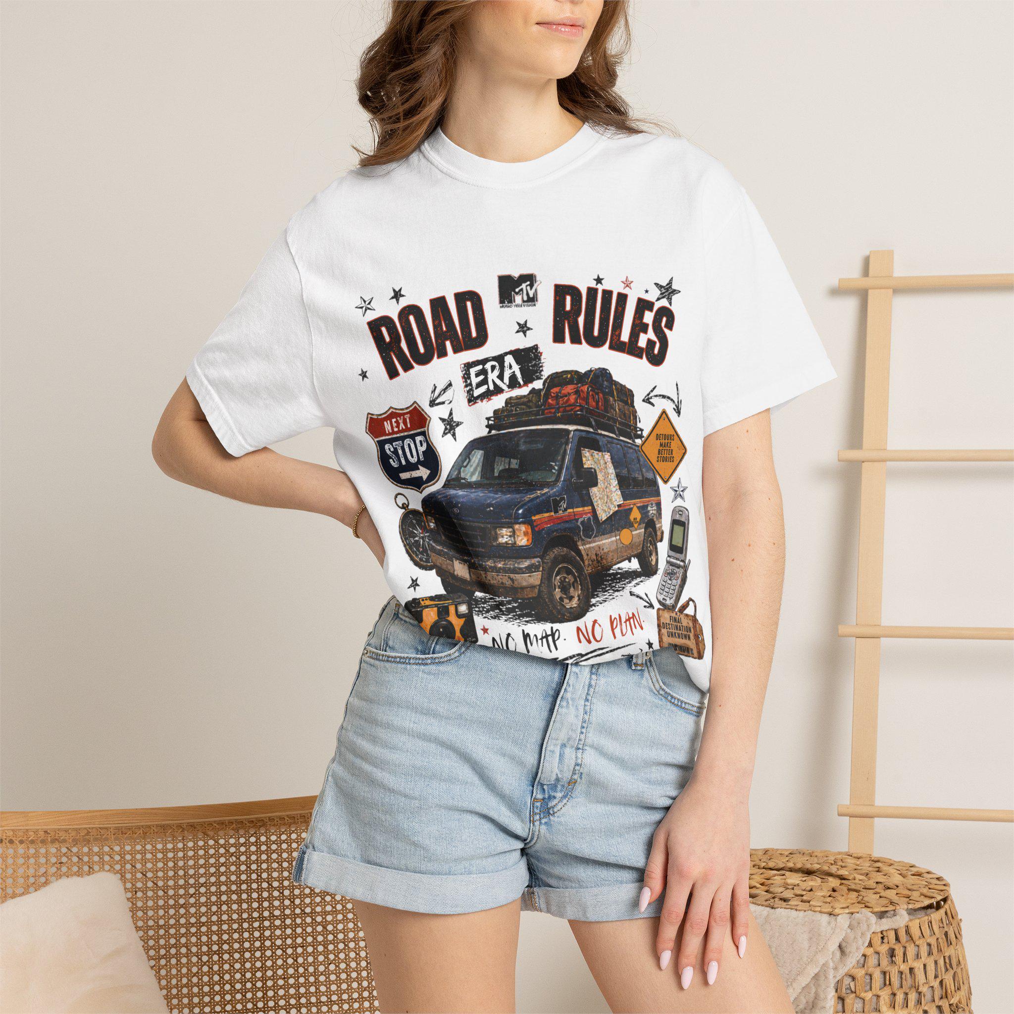 Road Rules Van Illustration T-Shirt | Retro Road Trip Graphic Tee