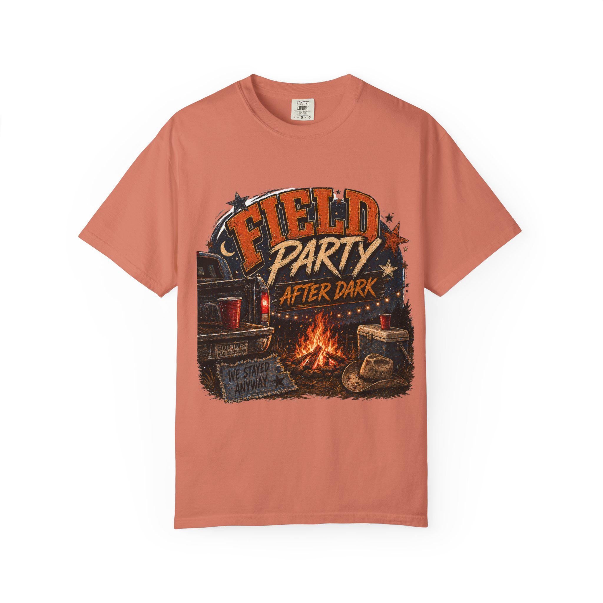 Field Party After Dark Shirt, Country Bonfire Graphic Tee, Western Summer Night Shirt