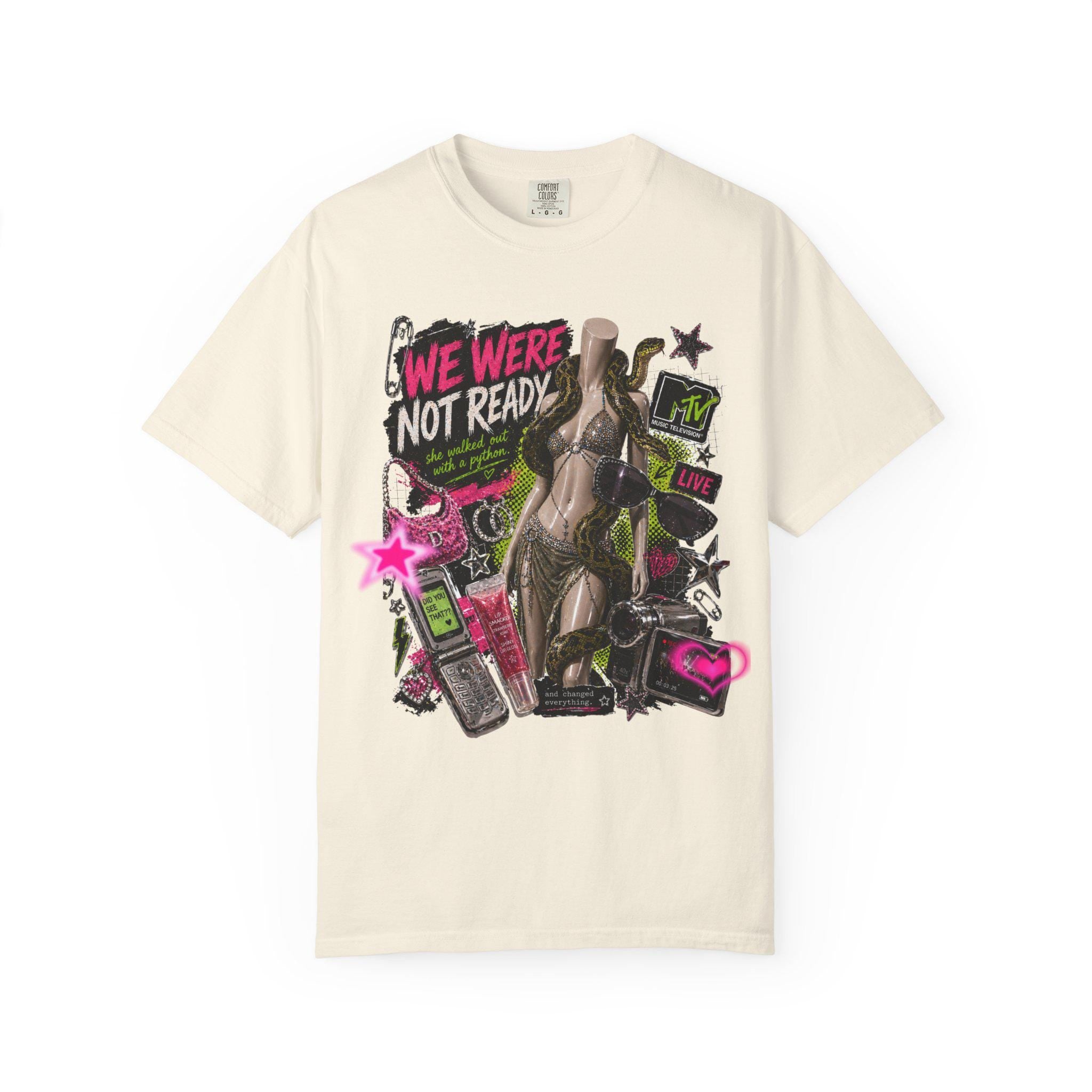 We Were Not Ready Y2K Pop Icon Graphic Tee, 2000s Nostalgia Collage Shirt