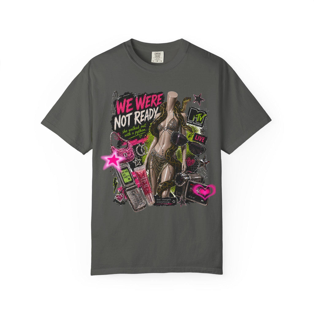 We Were Not Ready Y2K Pop Icon Graphic Tee, 2000s Nostalgia Collage Shirt