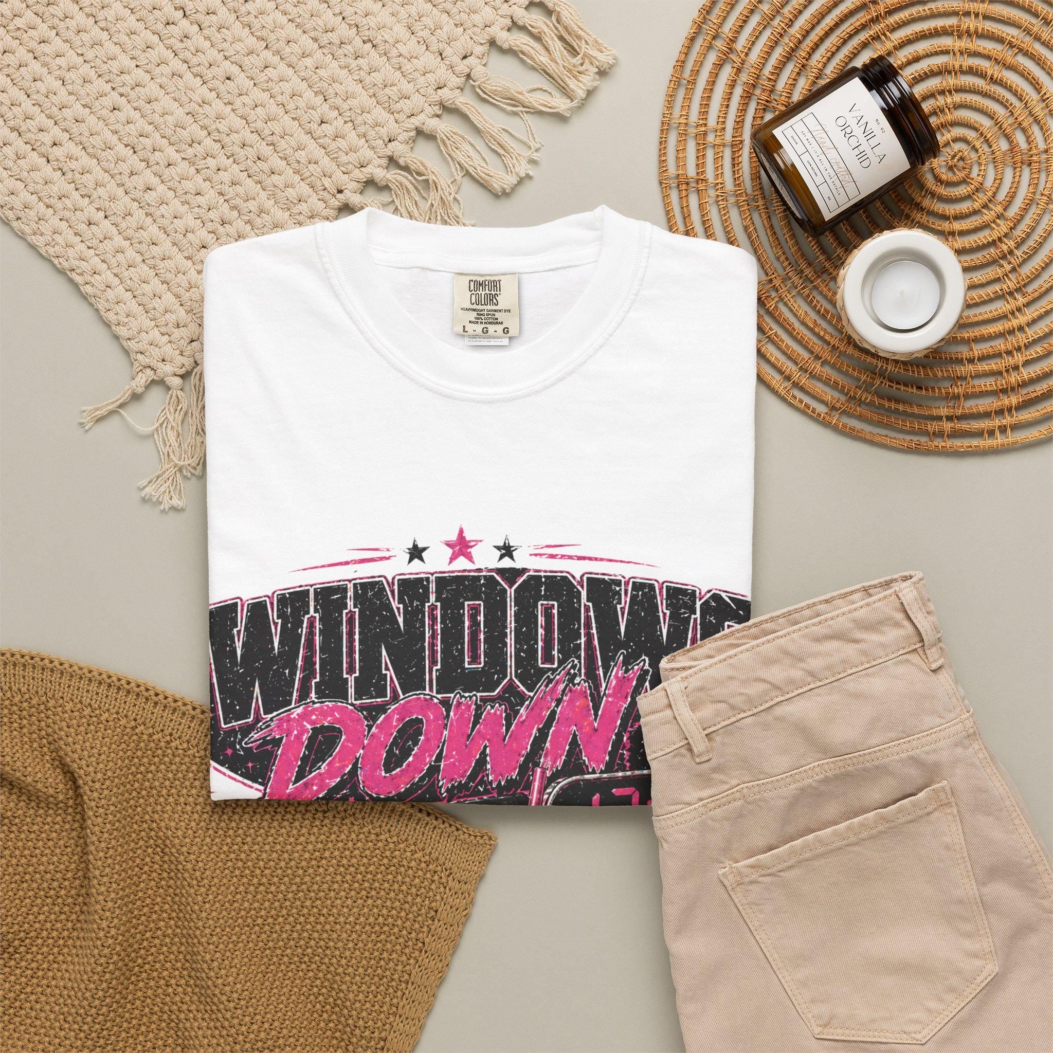 Windows Down cassette radio graphic T-shirt | retro 90s car vibe