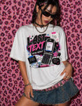 Last Text Before Midnight T-shirt | Retro Cellphone Graphic, 2000s Nostalgia