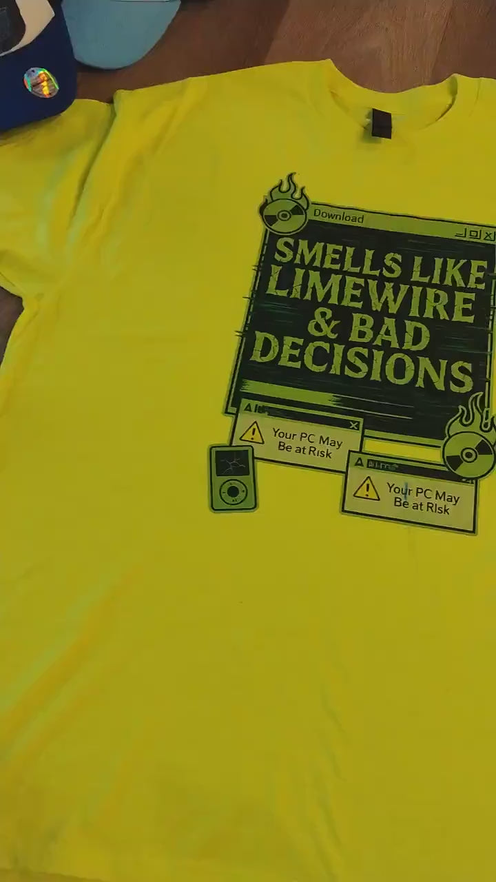 Nostalgic Limewire Humor Tee: Retro Music Lovers Unisex Cotton Shirt - Funny Pop Culture Gift