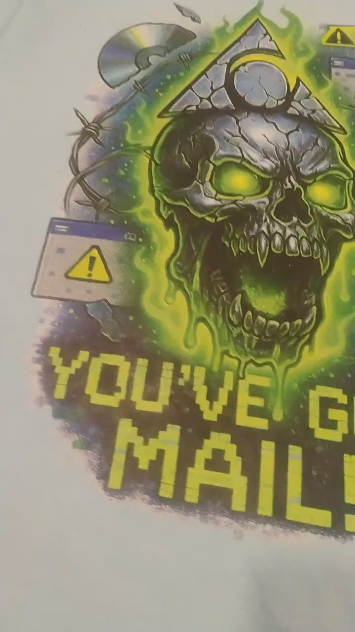 Retro Skull Mail Graphic Tee - Unisex Cotton T-Shirt, Edgy Pop Culture Fashion Gift