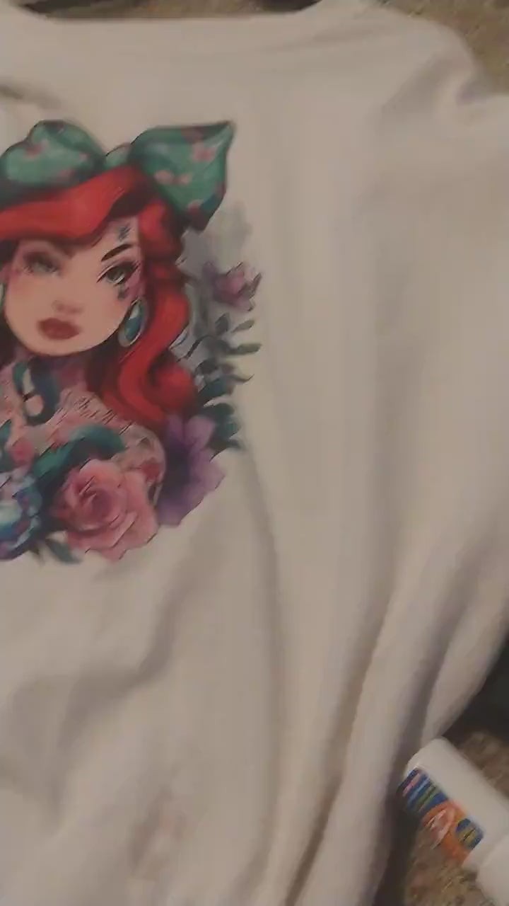 Vintage Tattooed Mermaid Crewneck: Grunge Y2K Unisex Sweater, Alternative Hipster Fashion Pullover