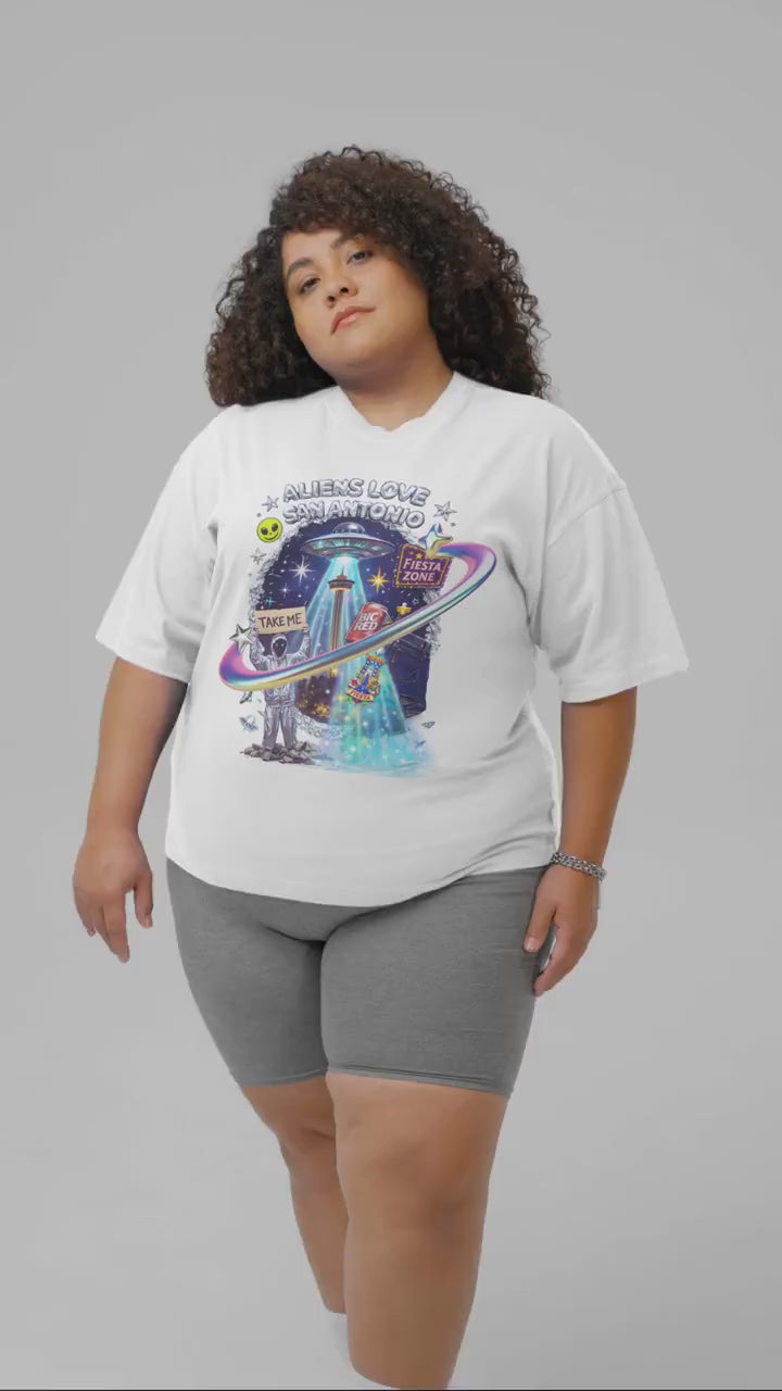 Aliens Love San Antonio T-Shirt | UFO Fiesta Zone Graphic Tee
