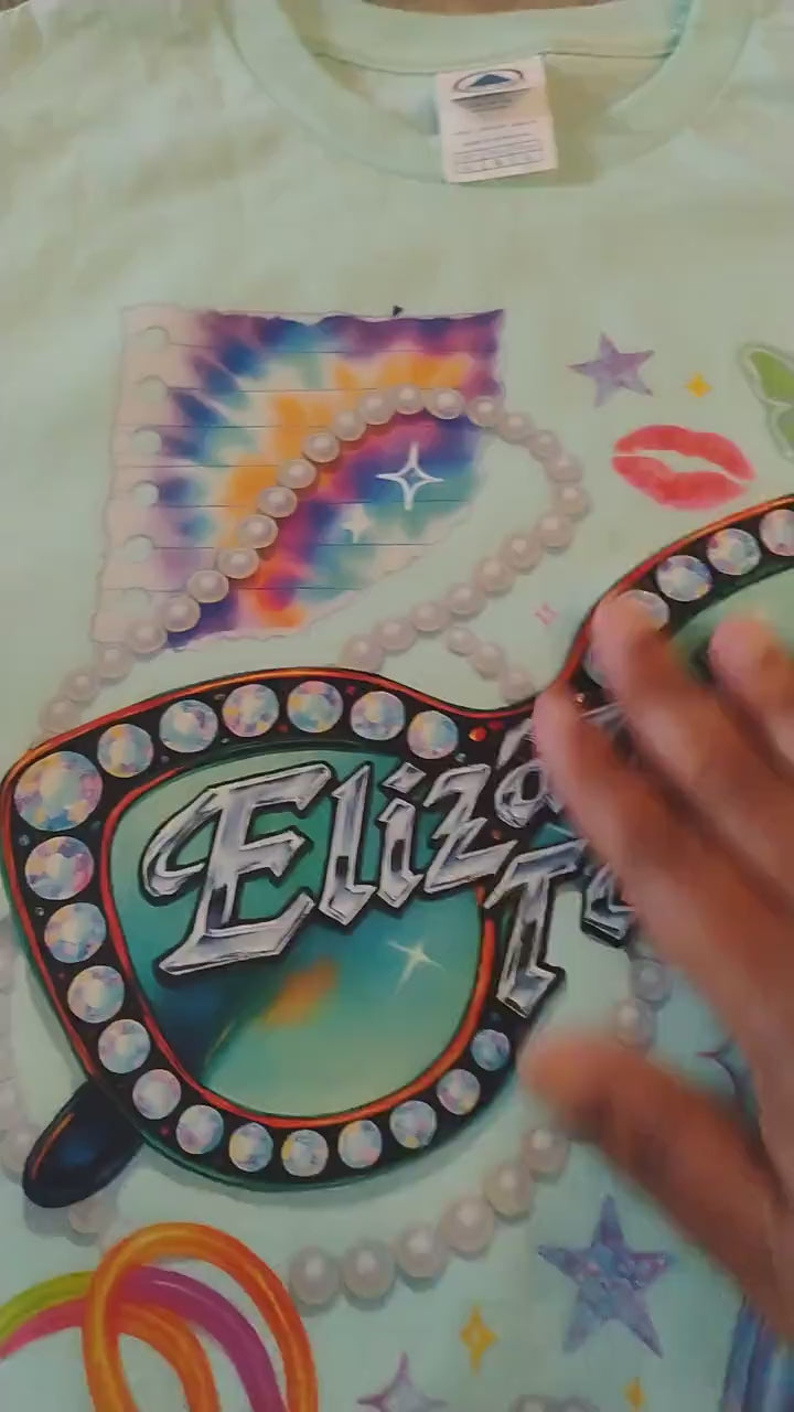 Retro Vegas Showgirl Tee: 90s Y2K Elizabeth Taylor Inspired Glamour