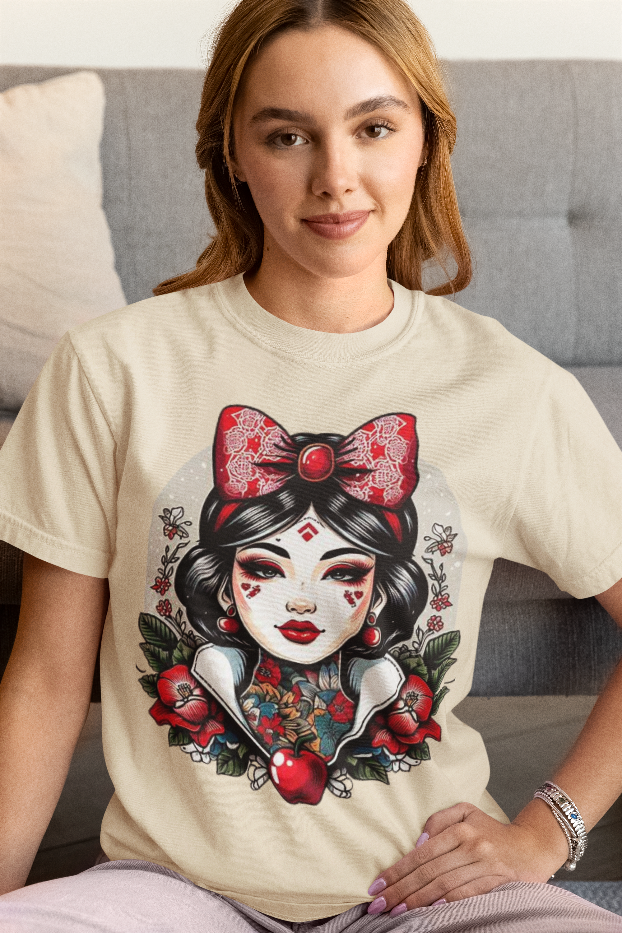 Vintage-inspiriertes Prinzessinnen-Grafik-T-Shirt, Retro-Märchen-Shirt, Gothic-Stil Unisex-T-Shirt, Geschenk für Fans, lässige Alltagskleidung