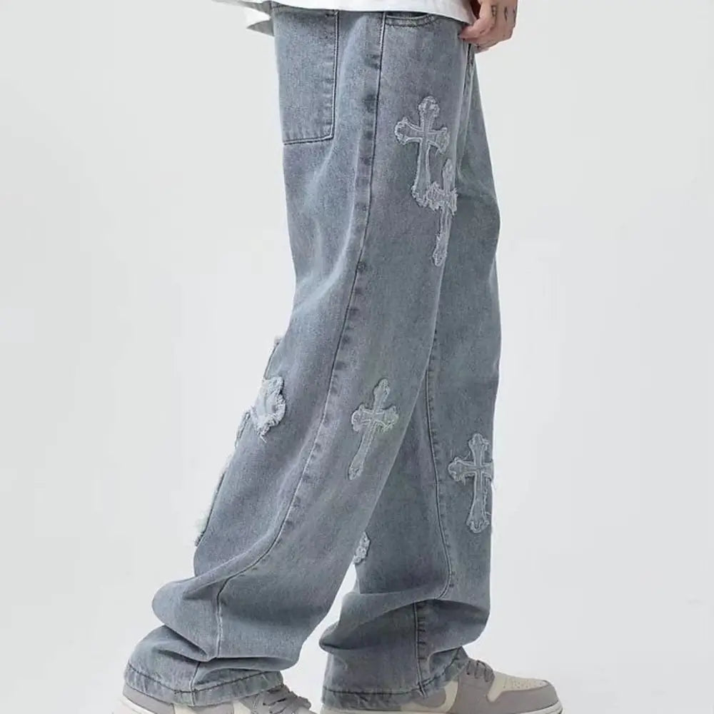 Baggy-Jeans mit niedriger Taille